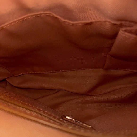 GUESS Peach Saffiano Crossbody Top Handle Bag w/ Bow Tassel & Long Strap - Picture 14 of 16